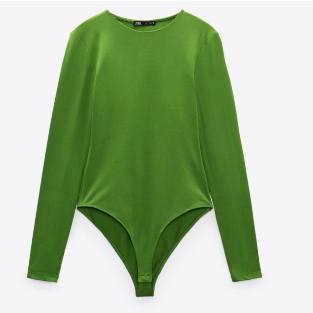 Zara Green Long Sleeve Bodysuit